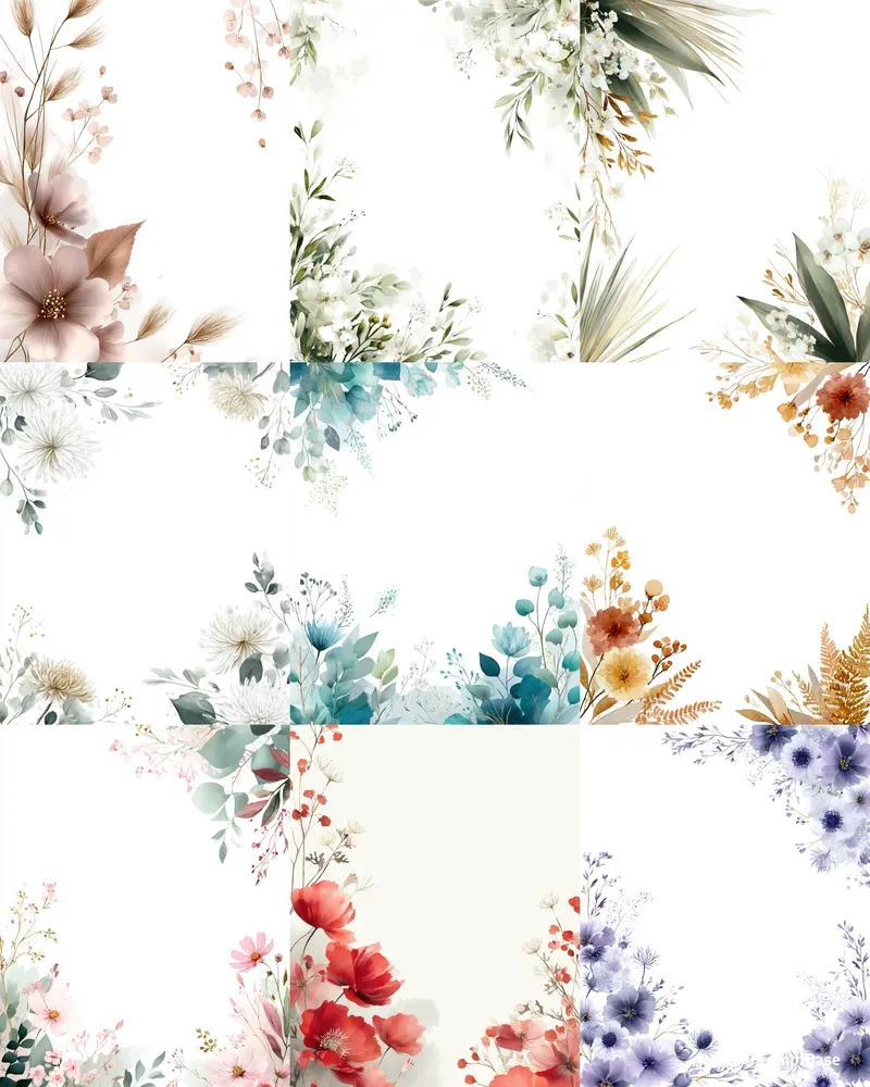 Watercolor Wedding Card Backgrounds