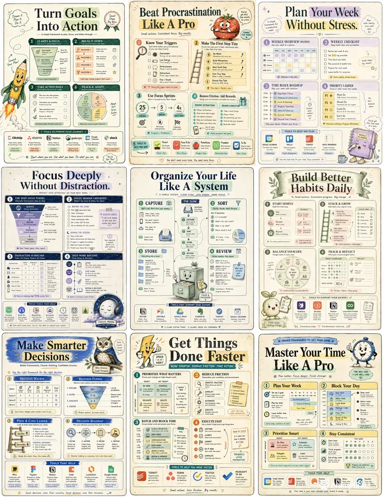 Productivity Infographic Posters