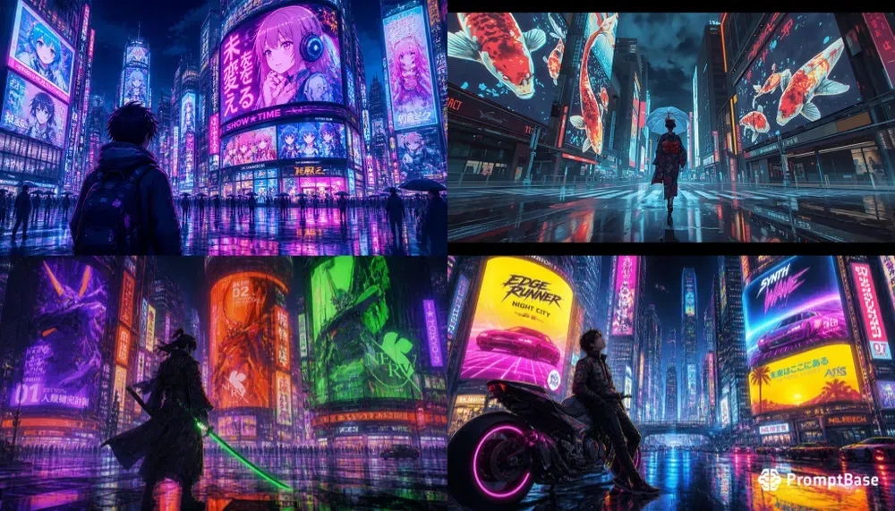 Cyberpunk Anime Megacities