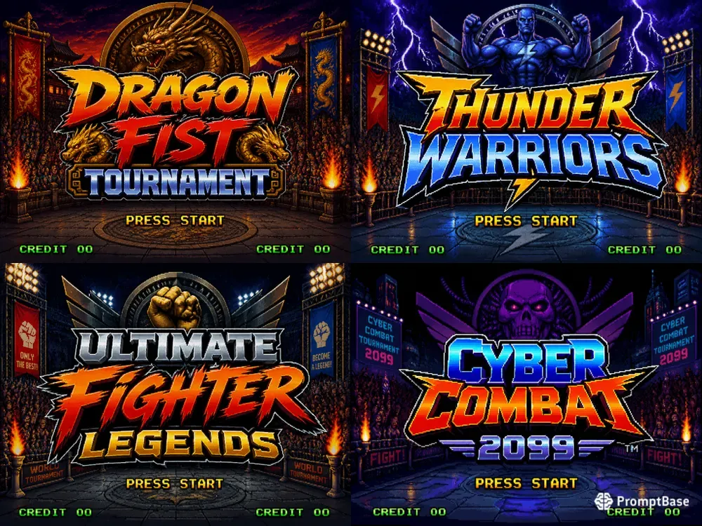 16bit Fighting Game Main UI Screens