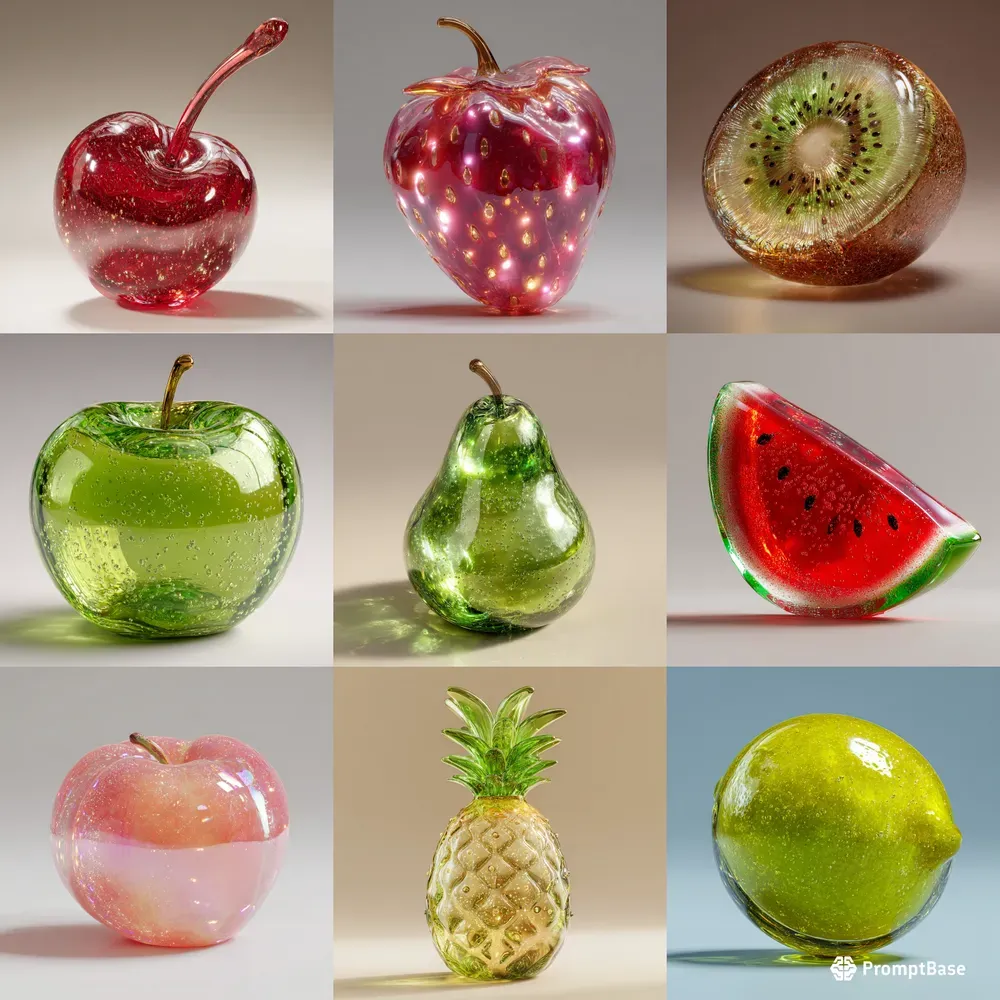 Blown Glass Fruit Illustrations
