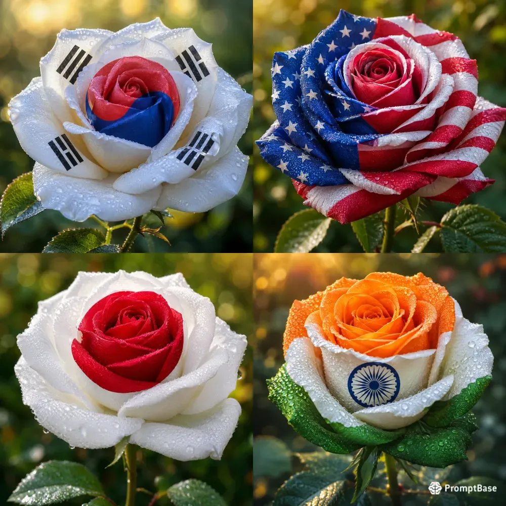 Patriotic Flag Roses