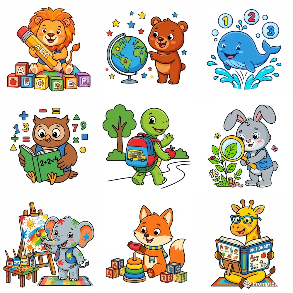 Vibrant Kids Cartoon Vectors