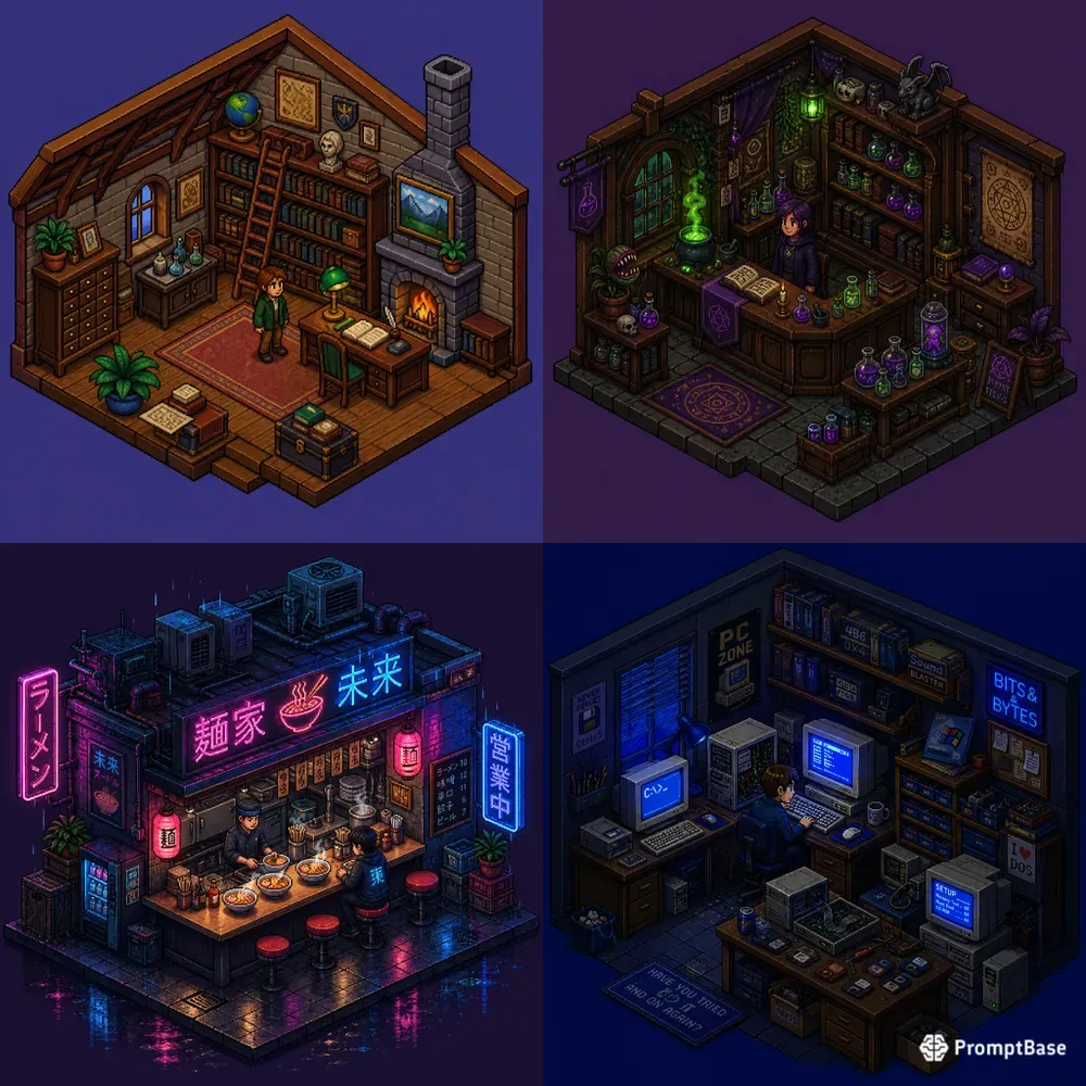 Retro RPG Isometric Pixel Art Environments