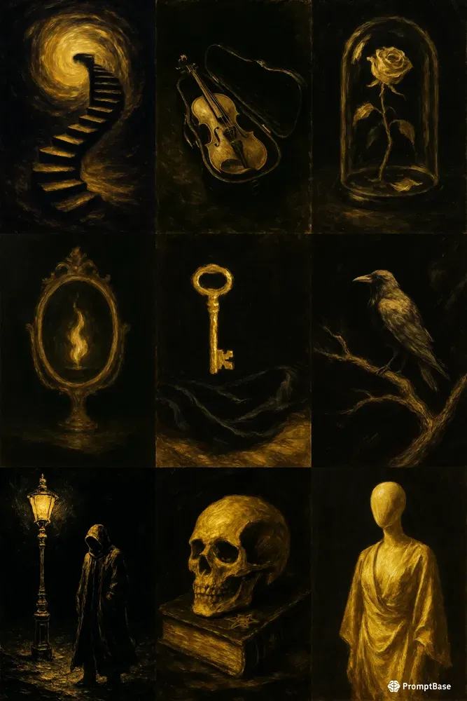 Black Gold Impressionist Art