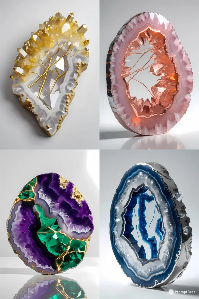 Luxurious Crystal Geode Art