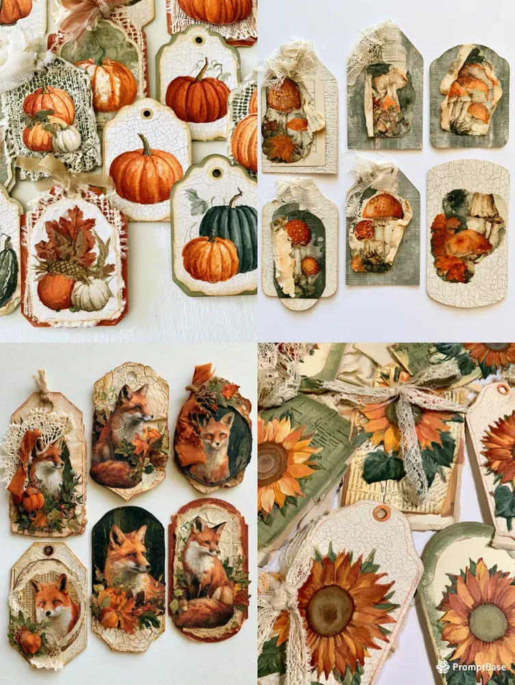 Autumn Harvest Junk Journal Clusters
