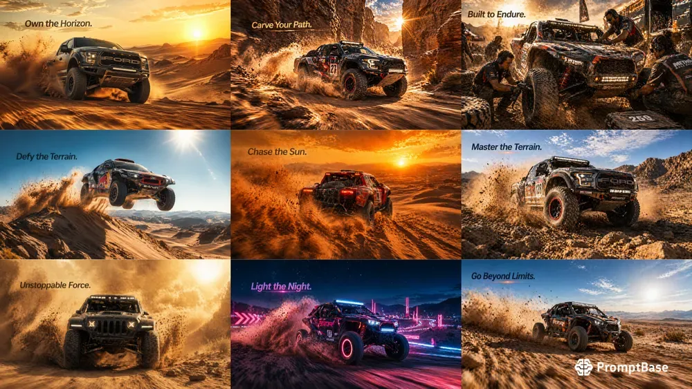 Adrenaline Desert Rally Vehicle Adverts