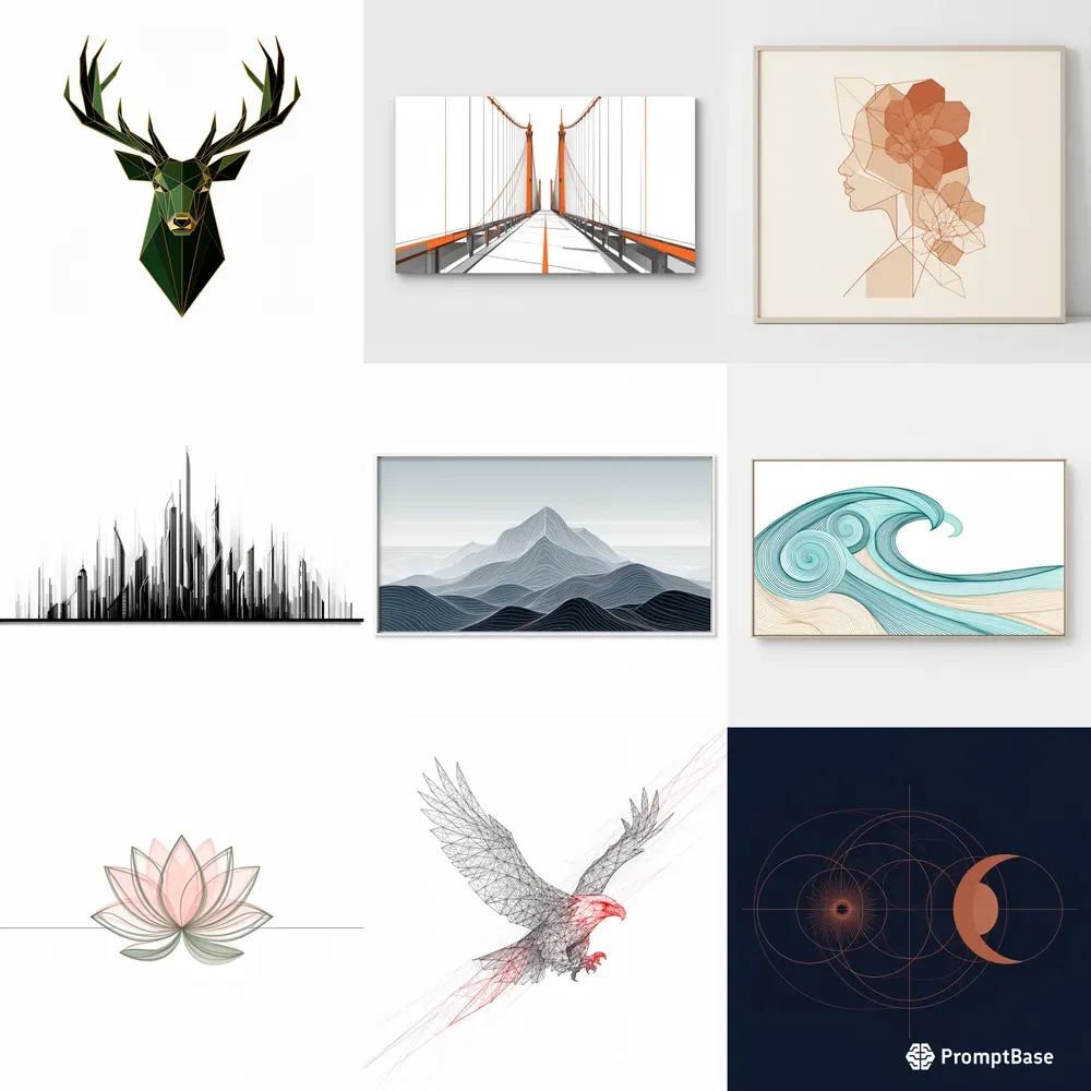 Geometric Minimalist Line Art Posters