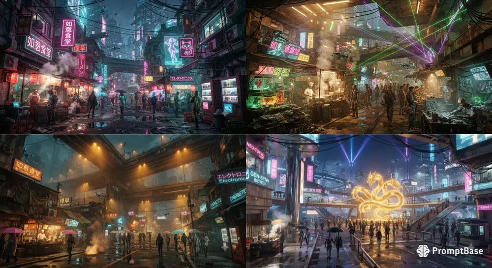 Cyberpunk Neotokyo Streetscapes