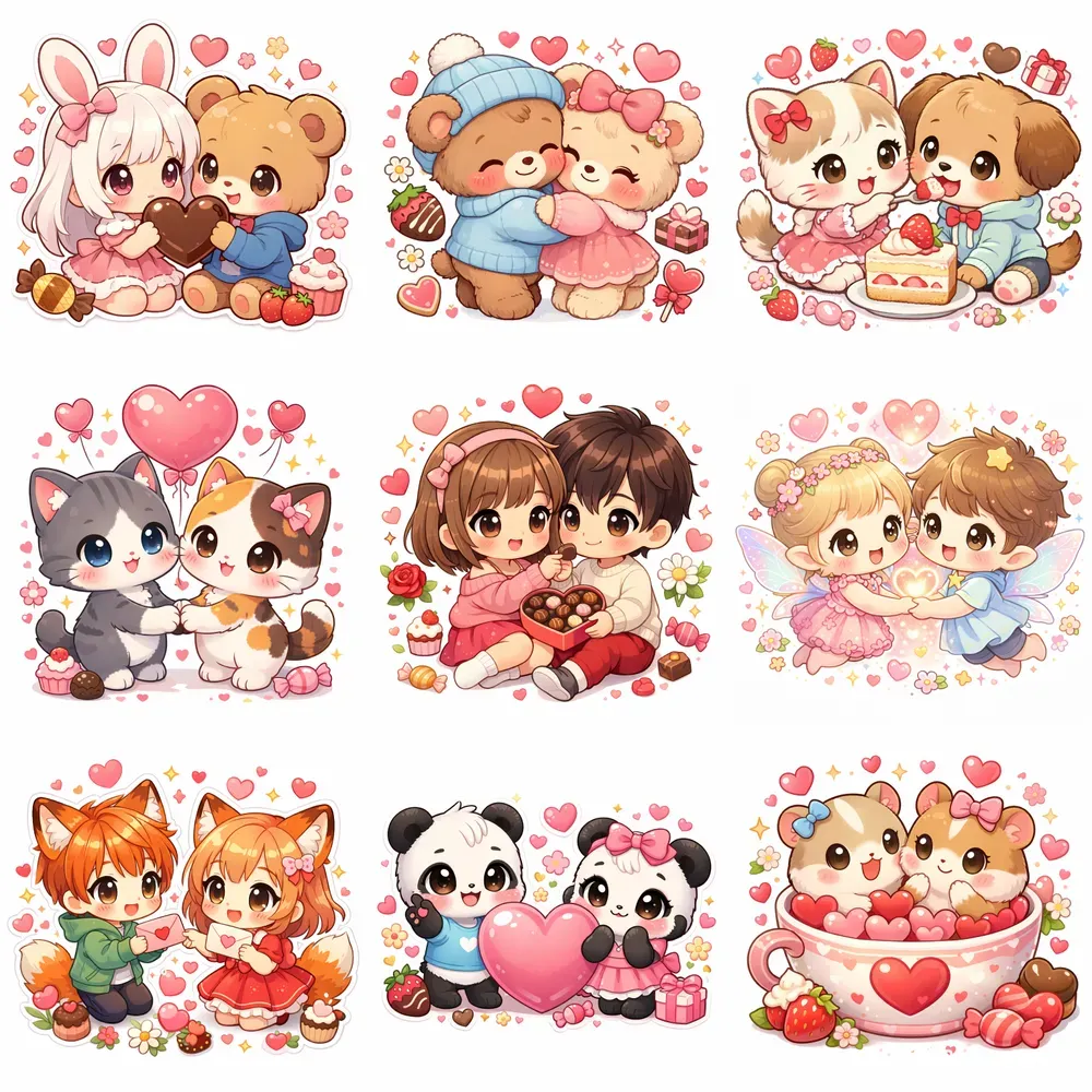 Cute Chibi Valentine Sticker Art