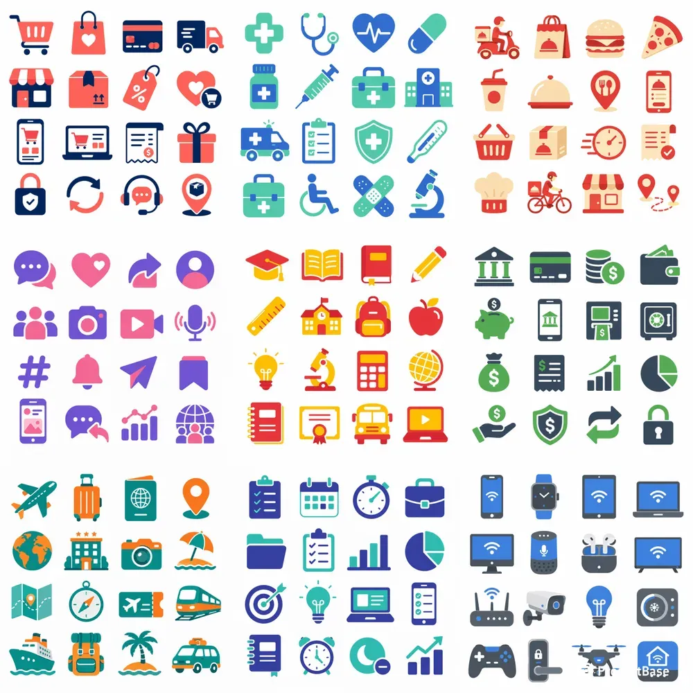 Flat Color Icon Sets Any Topic