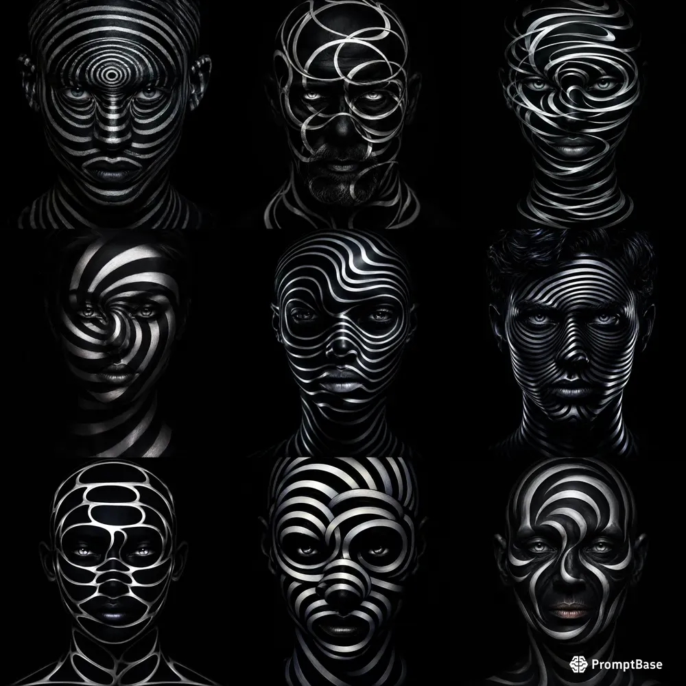 Surreal Optical Illusion Faces