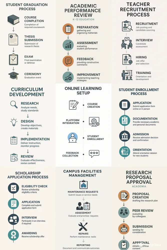 Educational Process Flow Infographics