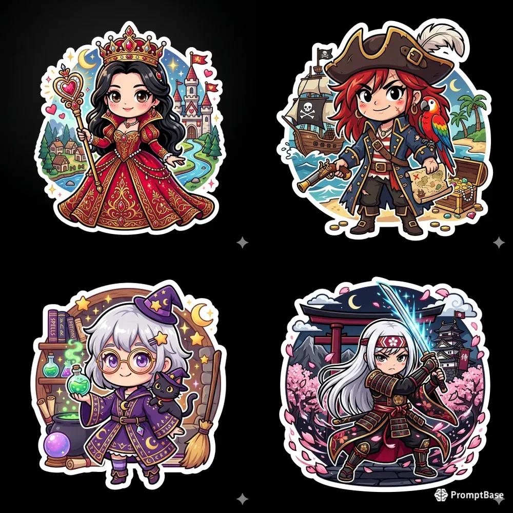 Chibi Anime Style Stickers