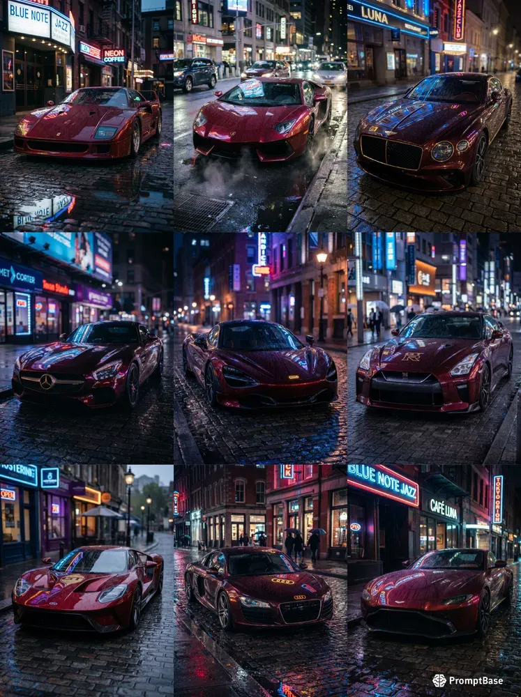 Burgundy Cinematic Automotive Art