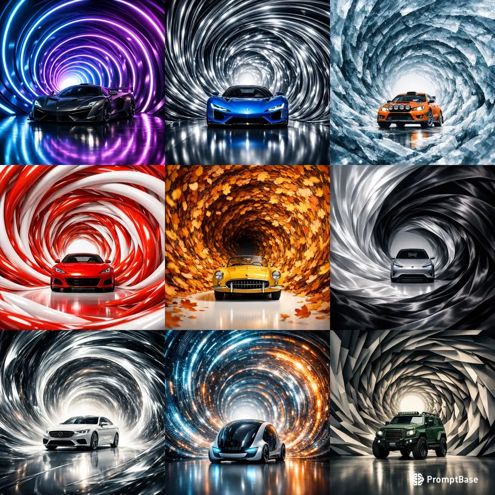 Surreal Spiral Car Tunnels