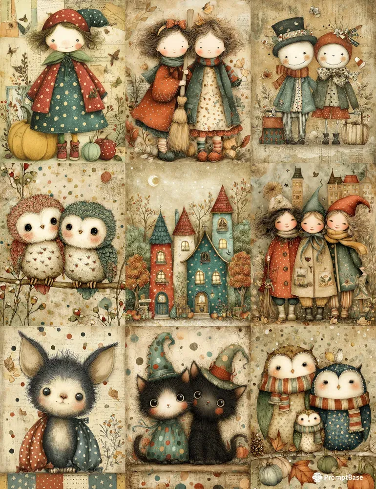 Whimsical Halloween Character Ephemera