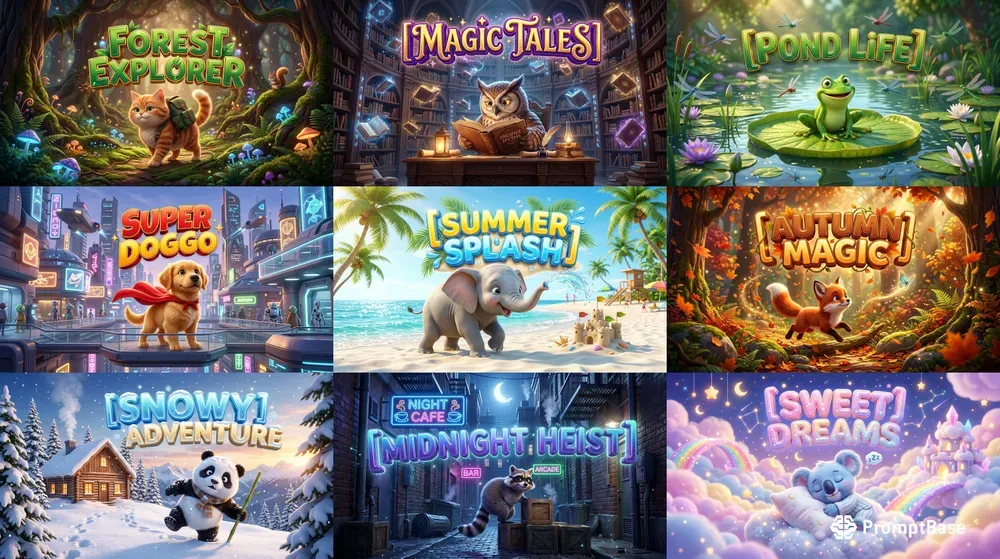 Cartoon Animal Posters With Text