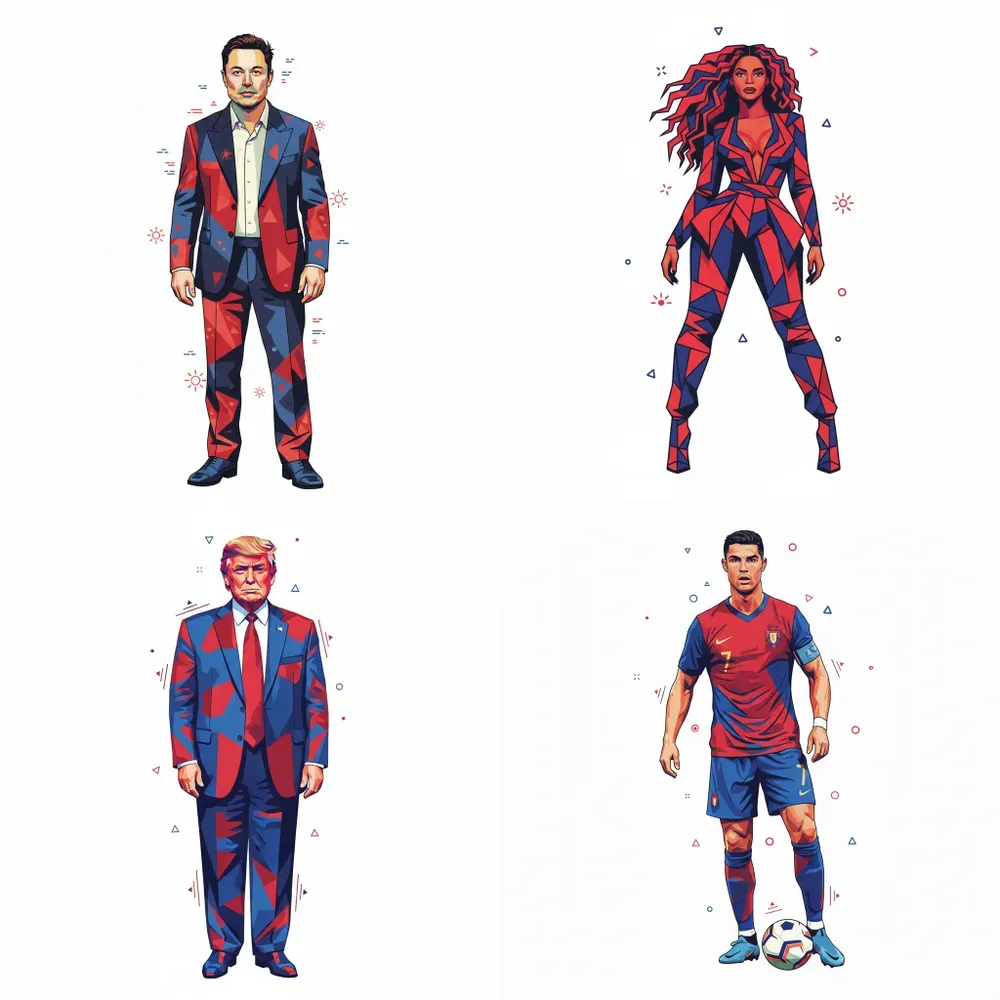 Geometric Celebrity Illustrations