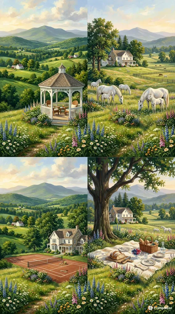 Acrylic Summer In Vermont Illustrations