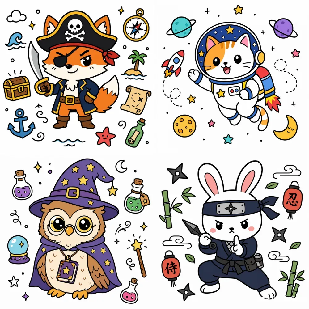 Premium Handdrawn Doodle Mascot Creators