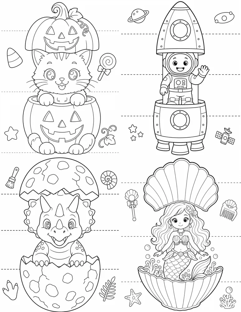 Peekaboo Coloring Book Paper Crafts