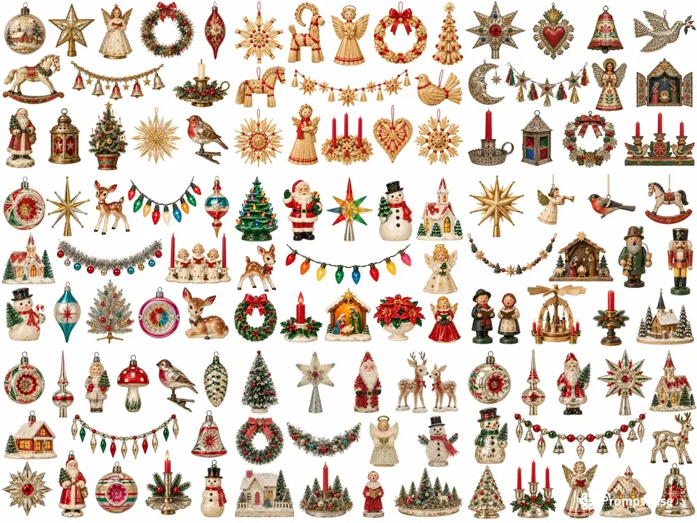 Vintage Christmas Decoration Clipart