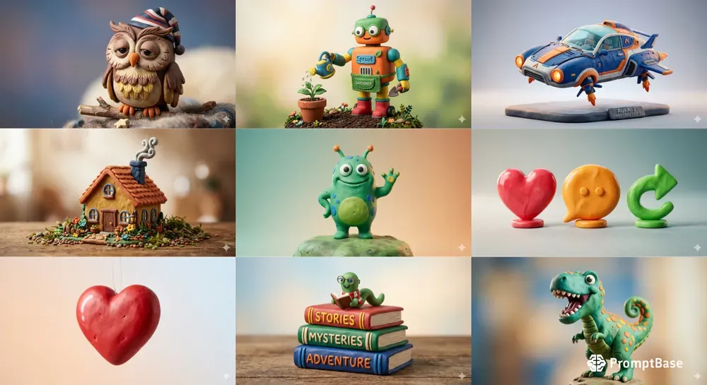 Premium 3D Claymation Character Icons