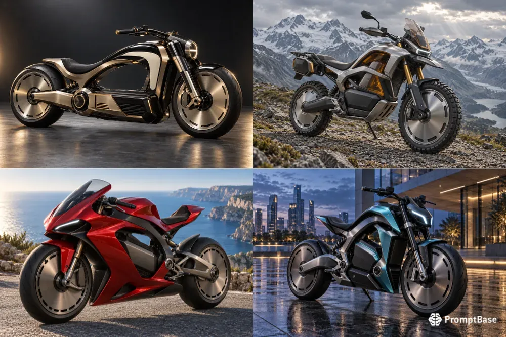 Futuristic Motorcycle Concept Posters
