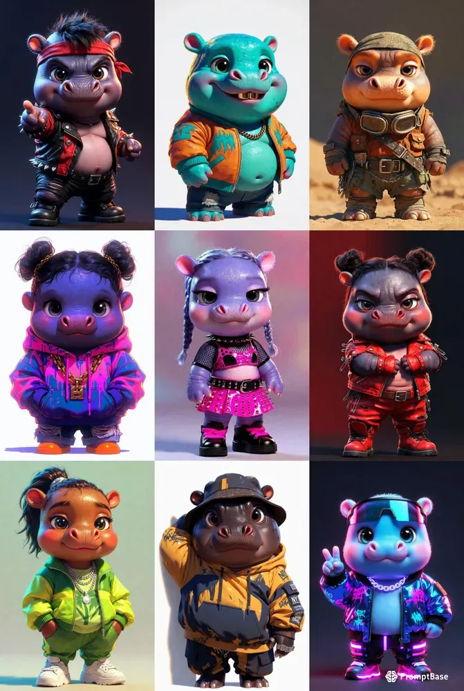 Viral Pixar Cute Baby Hippo Avatars