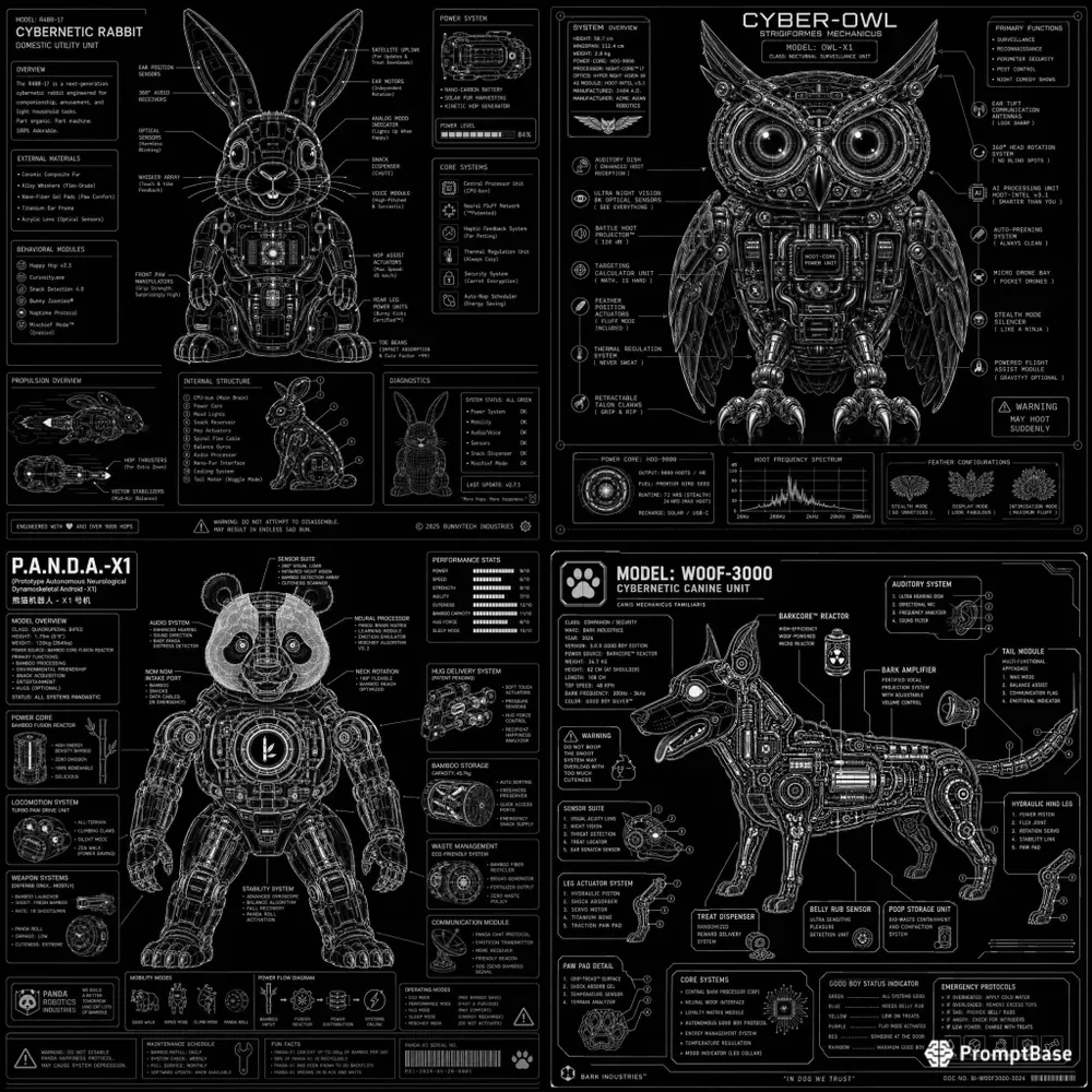 Funny Cyber Anatomy Blueprints