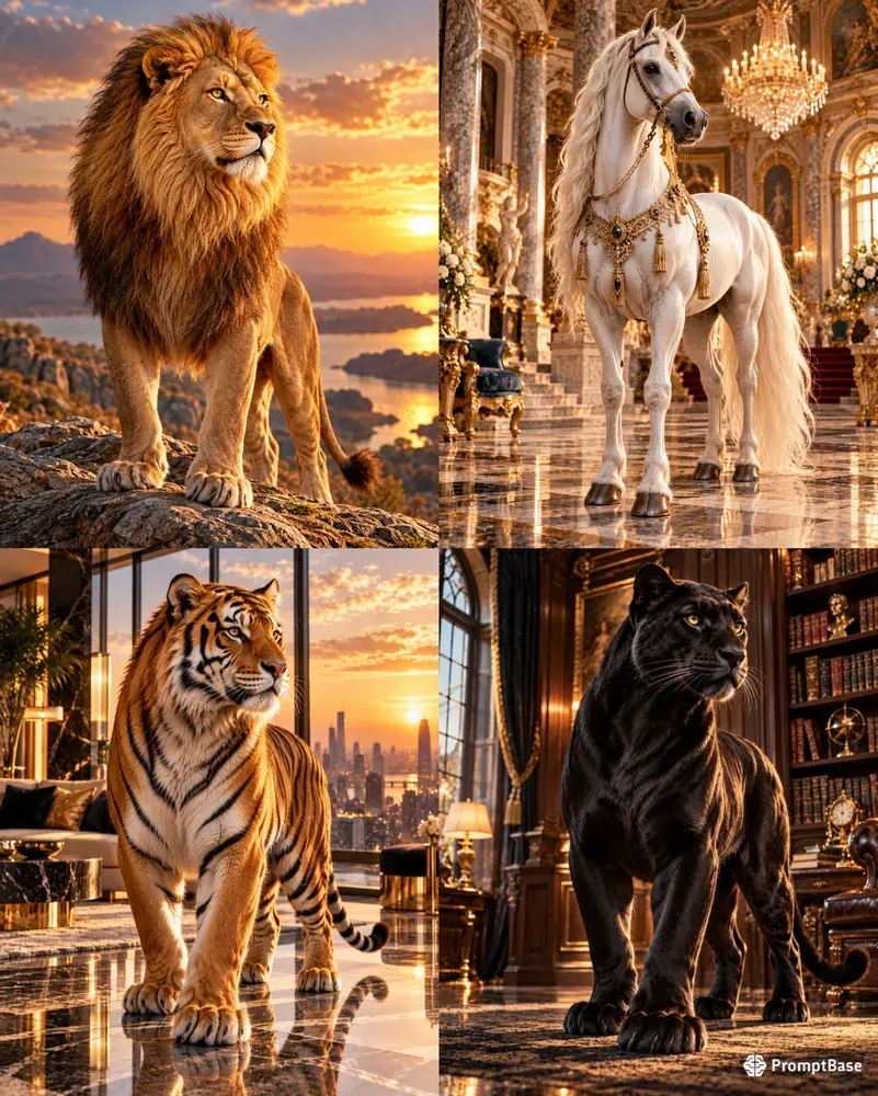 Animals In Luxury Portraits