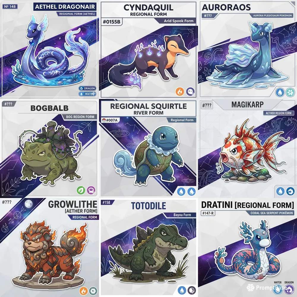 Inspired Regional Pokemon Creatures