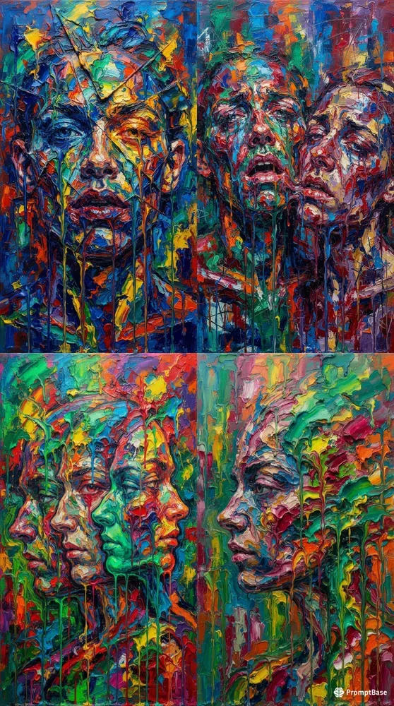 Abstract Expressionist Face Art