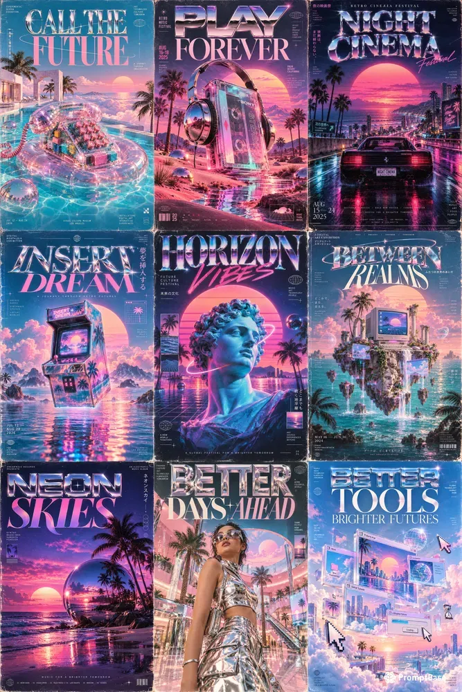 Vaporwave Editorial Posters