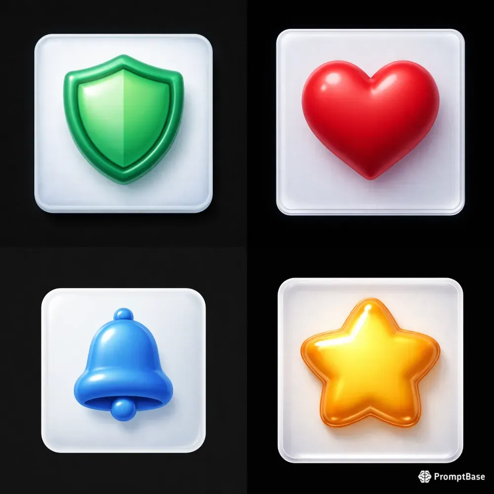 Puffy 3D Glassmorphic Factories