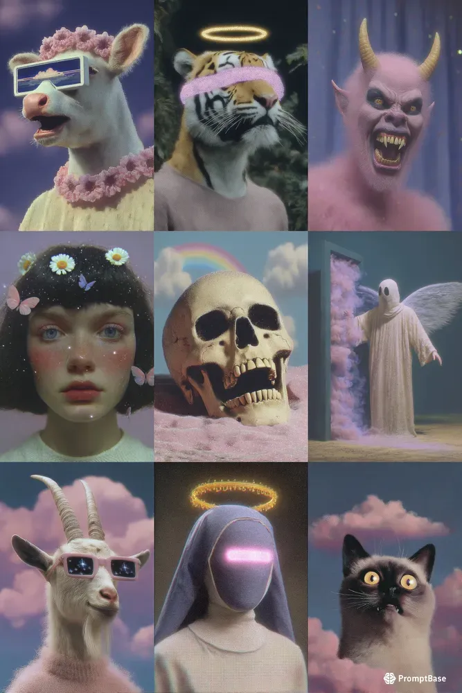 Neon Dreamcore Creature Portraits