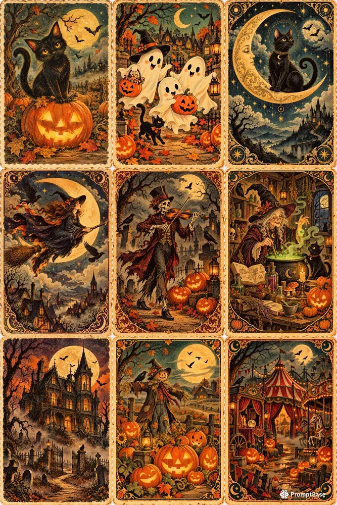 Vintage Halloween Art Generator