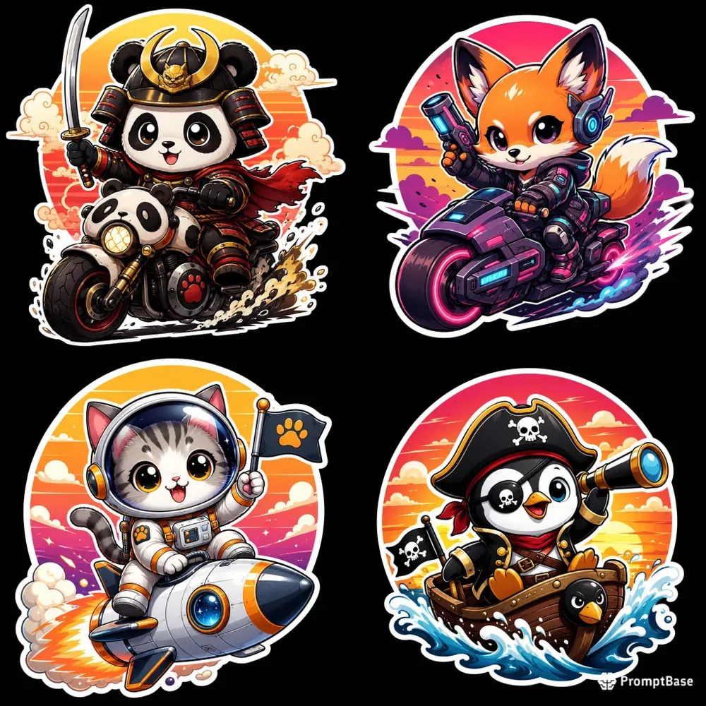 Cute Kawaii Character Stickers