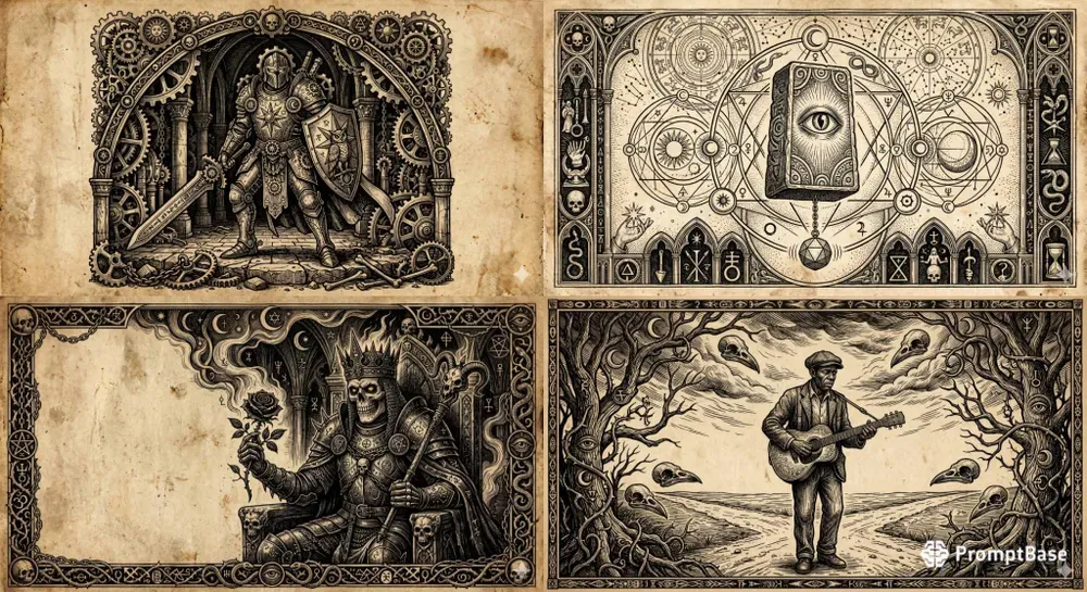 Dark Medieval Woodcut Art