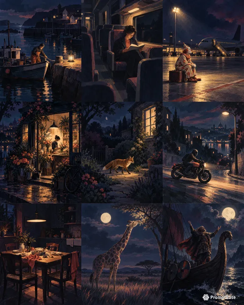 Velvet Night Gouache Art Prints