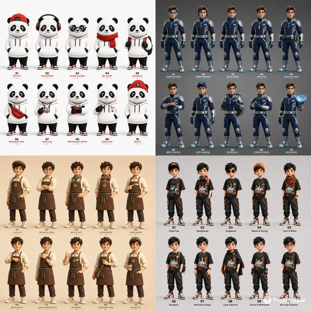3D Character Accessory Sheets
