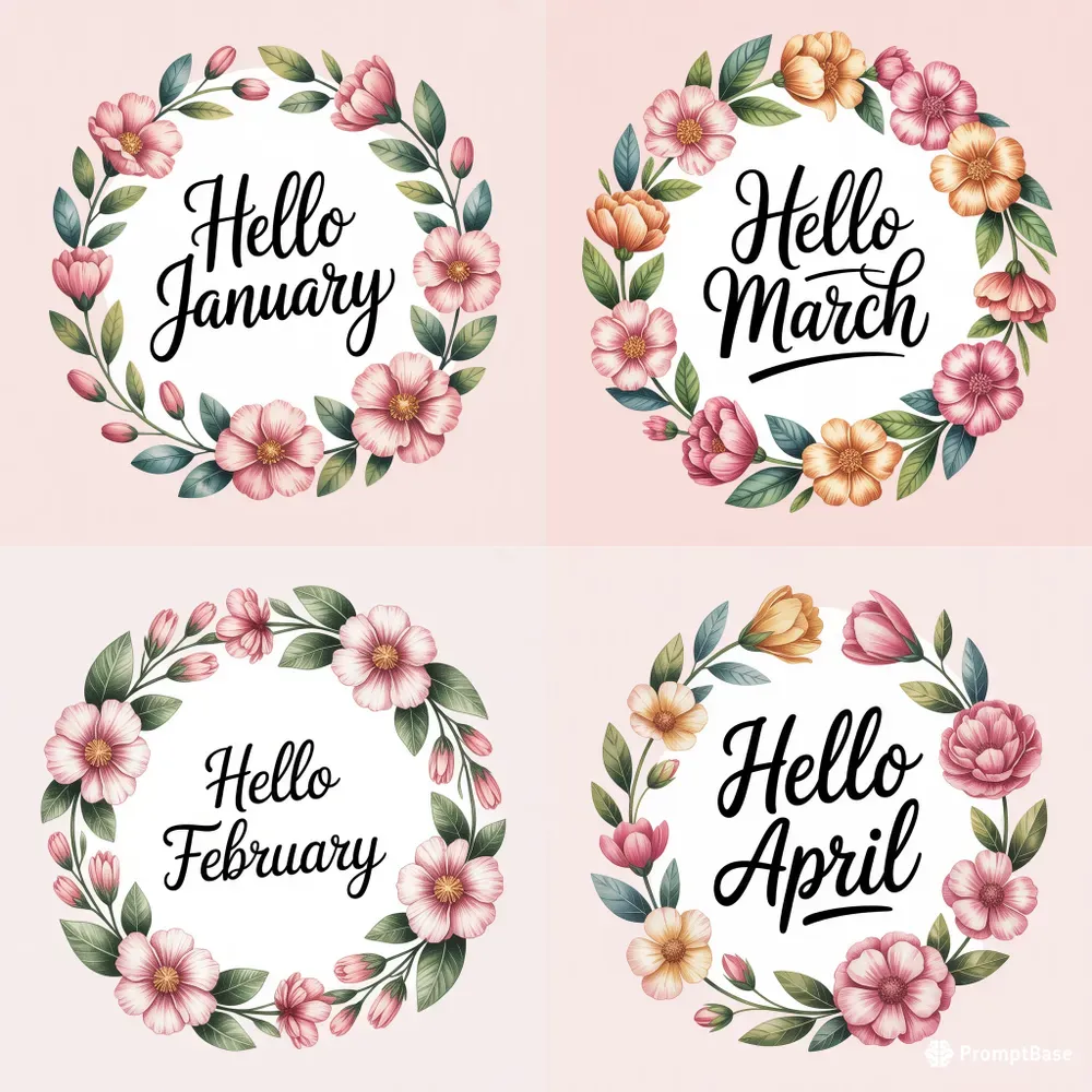 Floral Monthly Wreaths