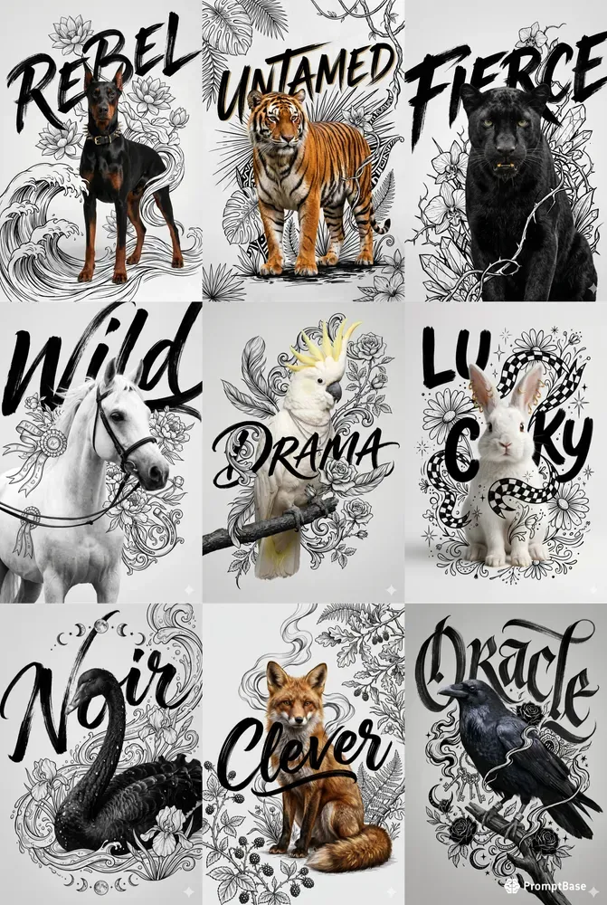 Lineart Fusion Animal Portraits