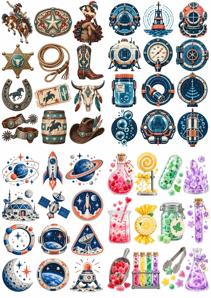 Mix And Match Motif Cliparts