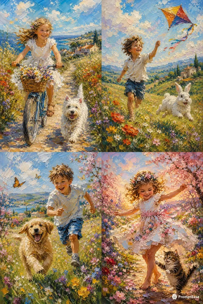 Joyful Impasto Storybook Art