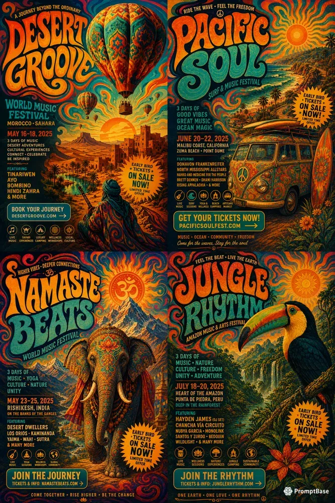 Retro Festival Event Poster Generator