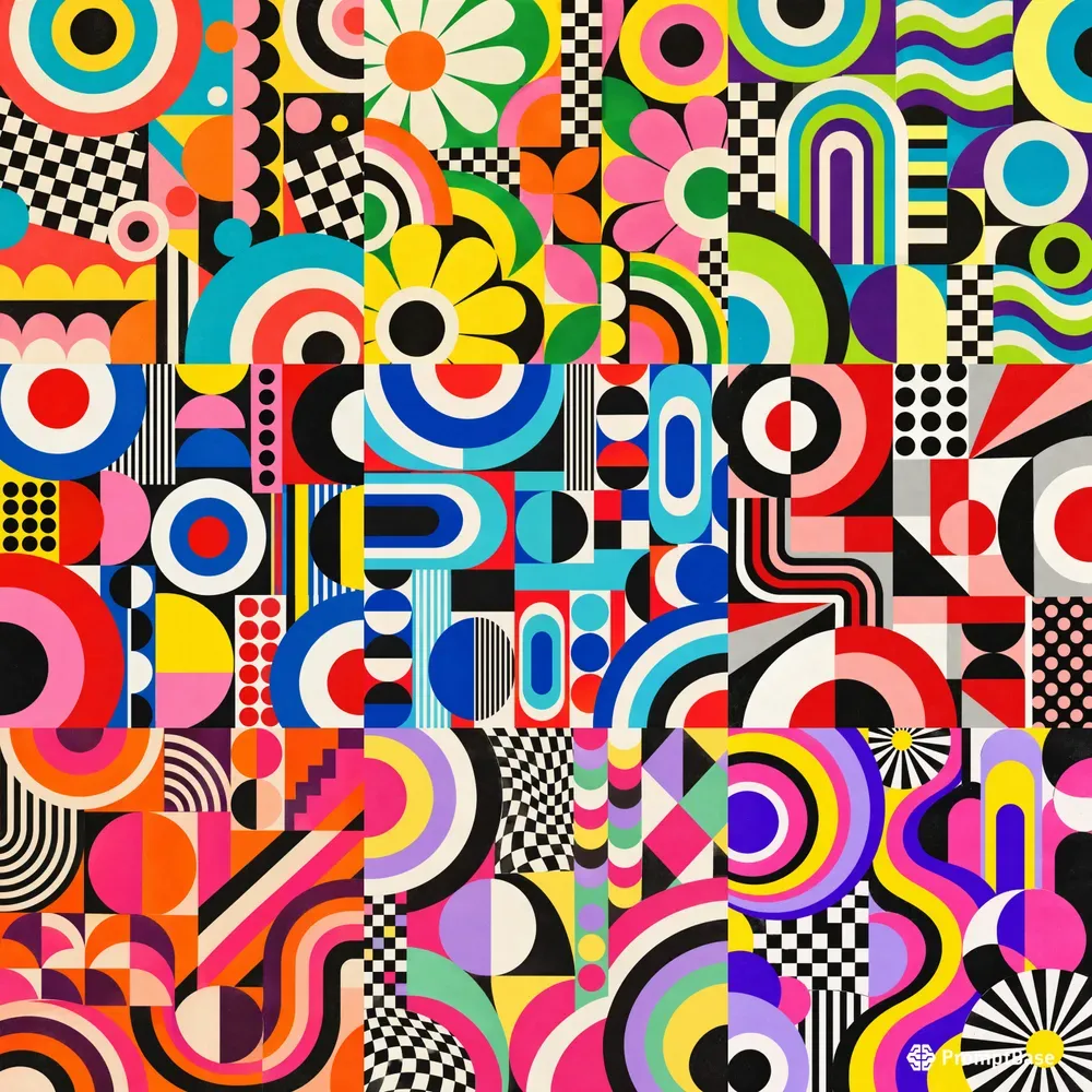 Mod Sixties Collage Backgrounds