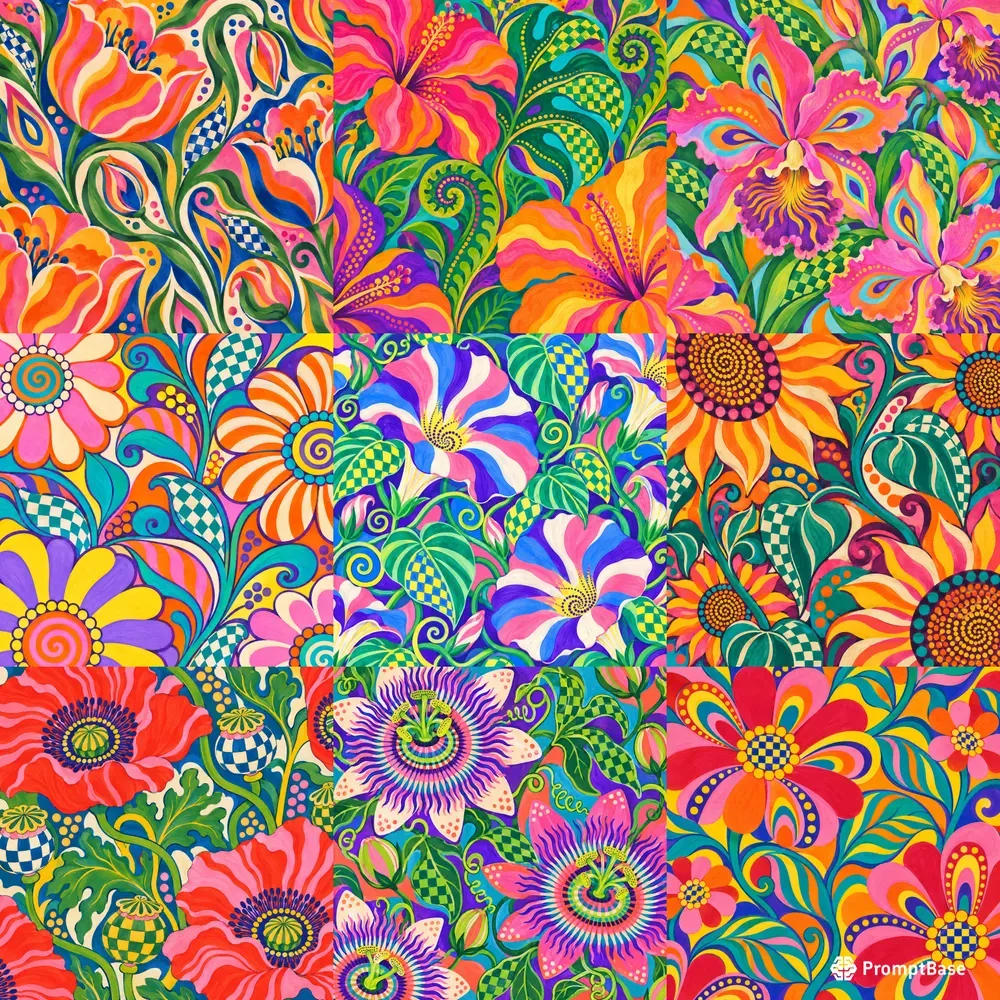 Psychedelic Botanical Backgrounds